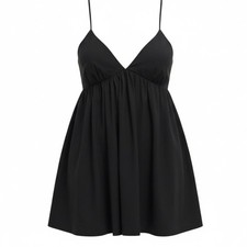 Reformation Amara Black Mini Sundress with Spaghetti Straps