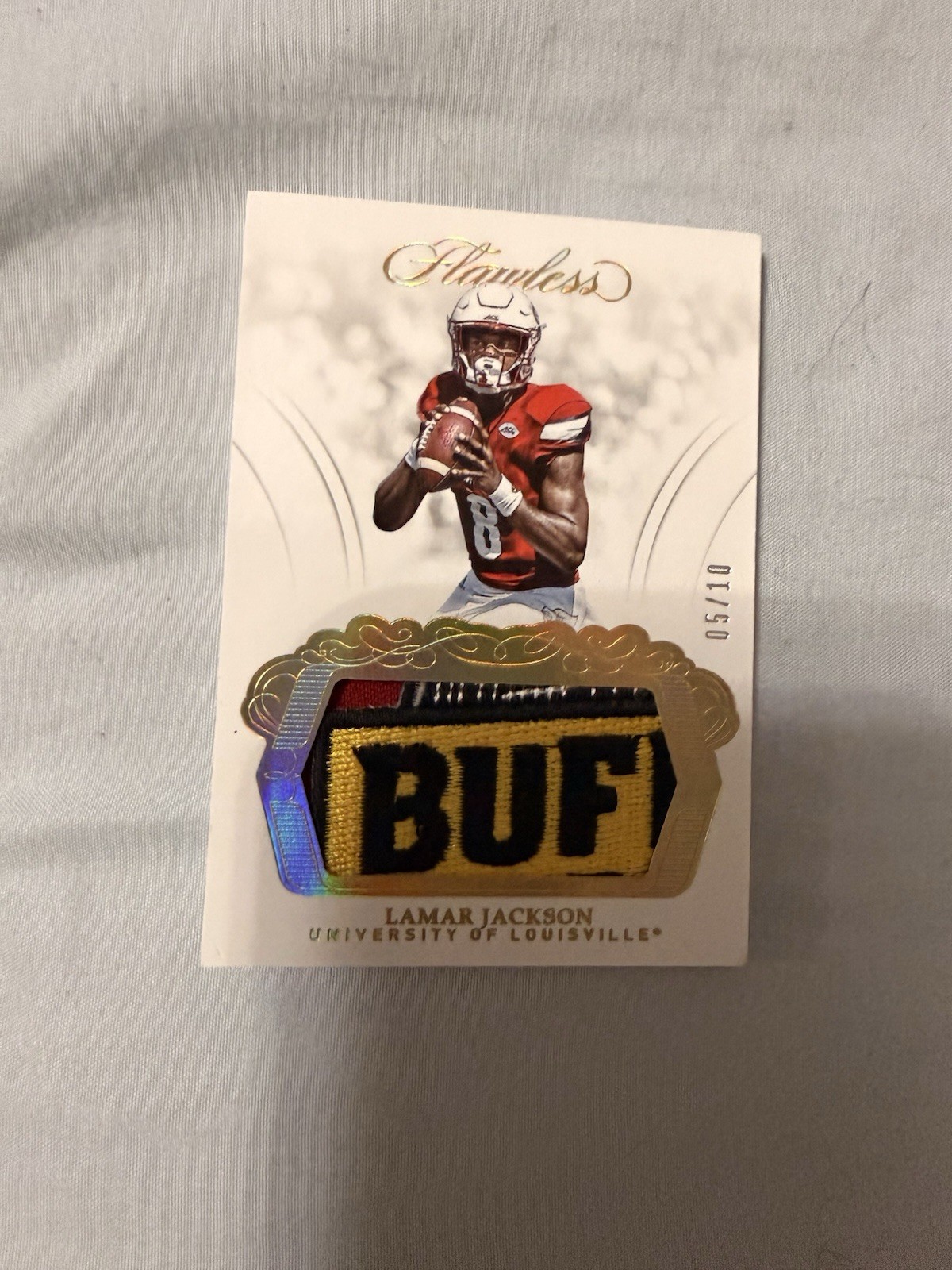 Lamar Jackson Panini Flawless Collegiate Rookie Patches #RPLJ Gold