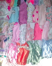 Adorable Baby Girl Sz Newborn Summer Carter's Bodysuits Pajamas Clothes Lot