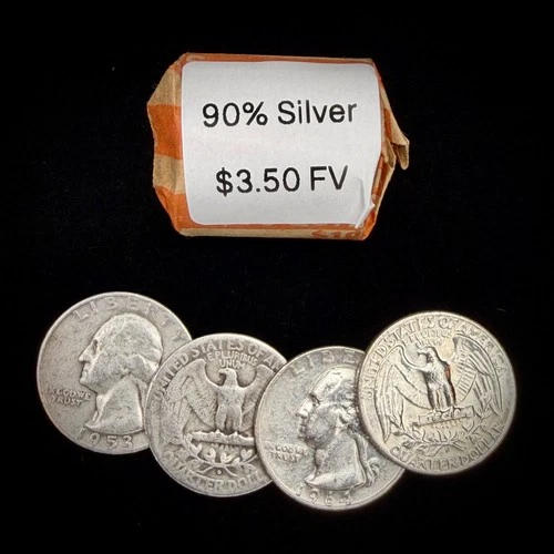 $3.5 FV 90% Silver Washington Quarters (14 Coins) Pre-1965 US Junk Silver
