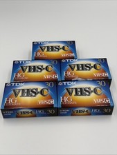 Lot of 5 New TDK TC30 Blank VHS-C Camcorder Video Cassette Tape HG Ultimate