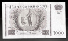 Sweden, 1971, 1000 Kronor, LARGE NOTE, CRISP aEF!