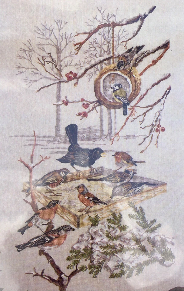 Birds in Winter Bird Feeder - Permin Danish Cross Stitch Pattern - Image 2 of 2