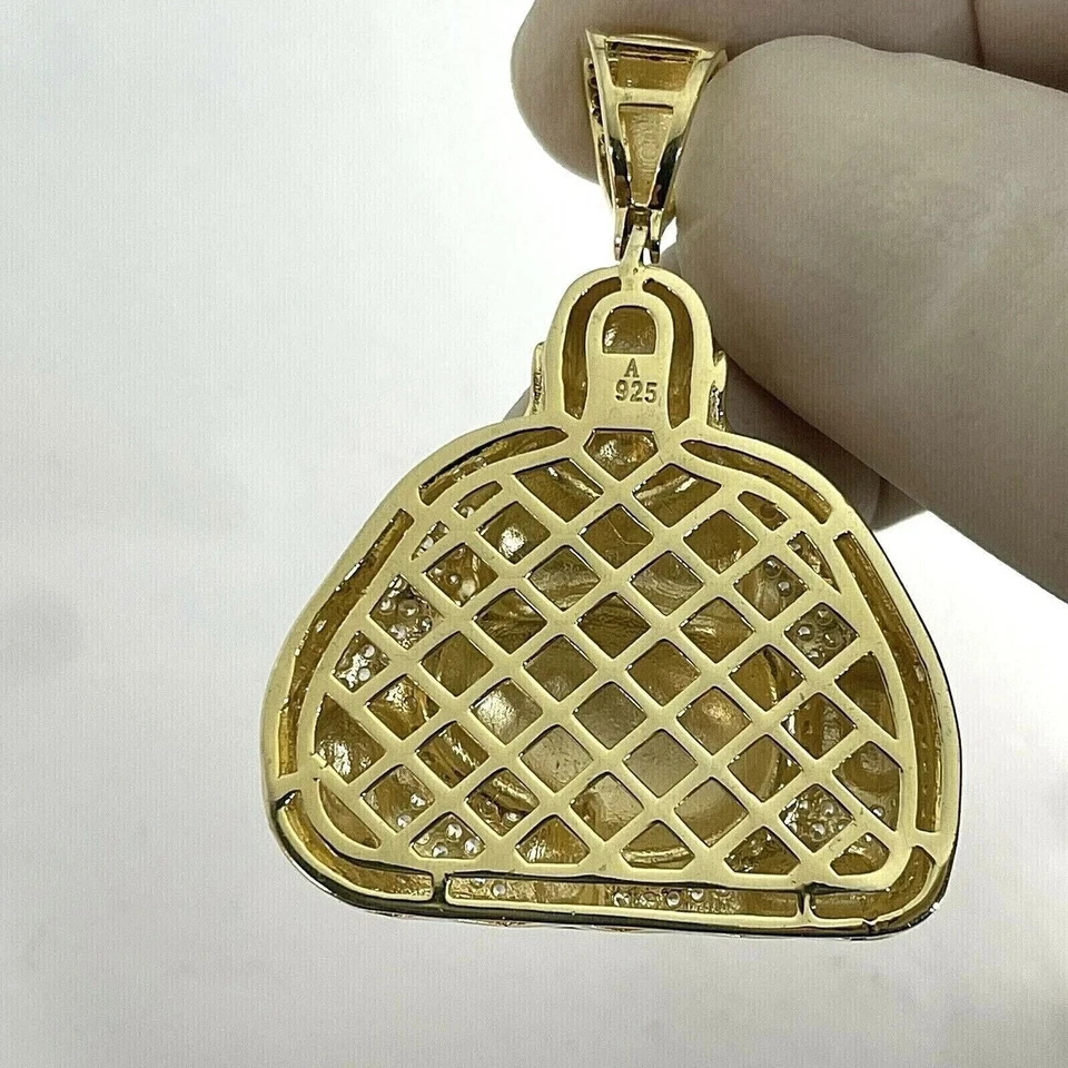 Colgante con dije de Buda de diamantes creado en laboratorio de 2,20 quilates enchapado en oro amarillo de 14 quilates Foto 4 de 4