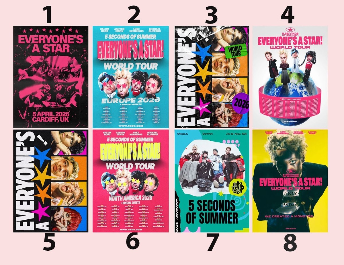 5 Seconds of Summer Everyone's A Star World Tour 2026 Poster