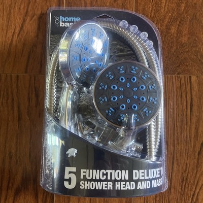 Home Basics Pure Paradise 3 Function Fixed and Handheld Dual Shower Head, Chrome