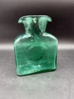 Vintage BLENKO Teal Double Spouted Art Glass Bottle Vase