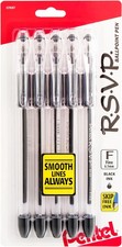 Pentel R.S.V.P. Ballpoint Pens Fine Point 0.7mm Black 5 Pack
