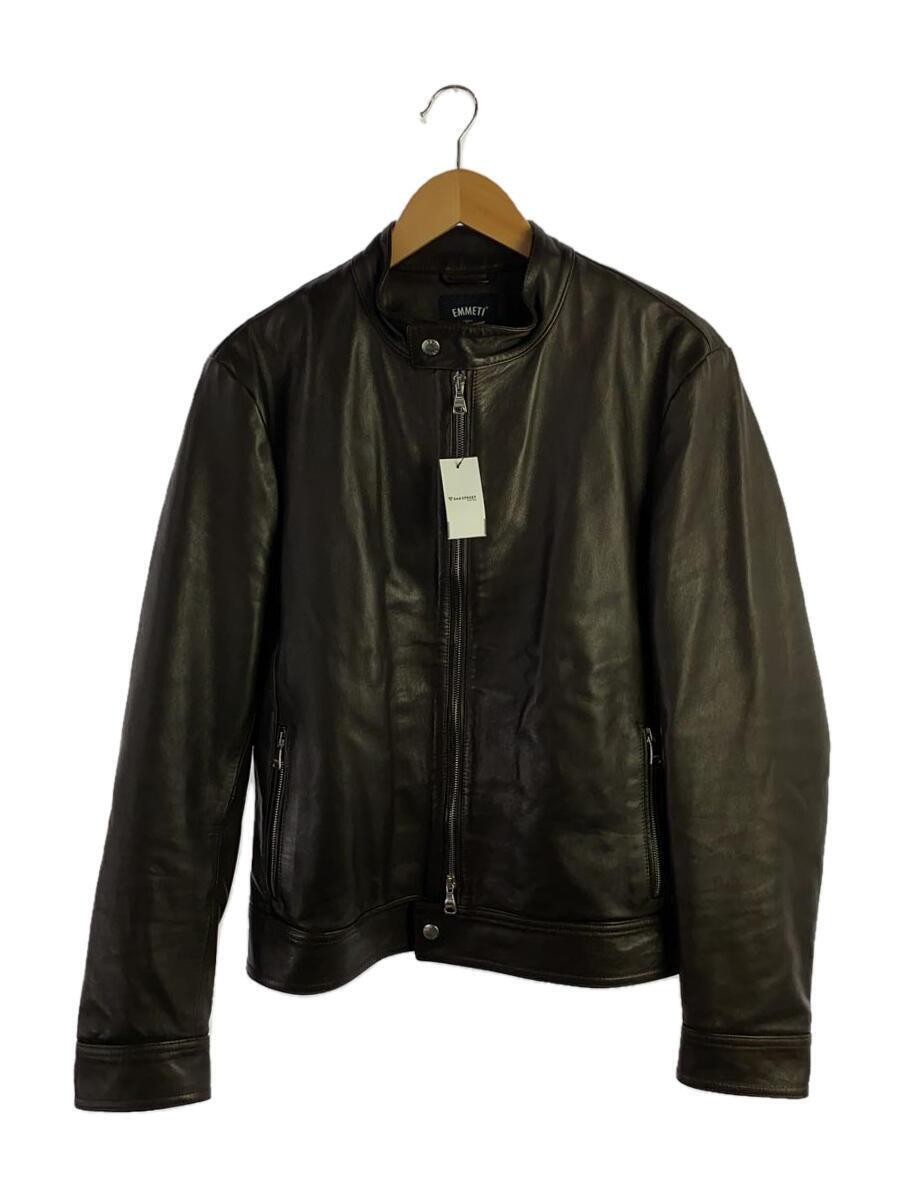 Emmeti Brown Sheepskin Leather Blouson Jacket Size 50 Plain 437