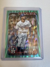 Mookie Betts 2024 Topps Chrome #296 Aqua Raywave 039/199 Dodgers