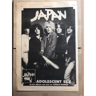 JAPAN ADOLESCENT SEX (A) POSTER SIZED original music press advert from 1978 - pr