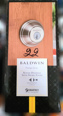 Baldwin Prestig RoundCylinder Deadbolt 93800-008 +SmartKey Security Satin Nickel