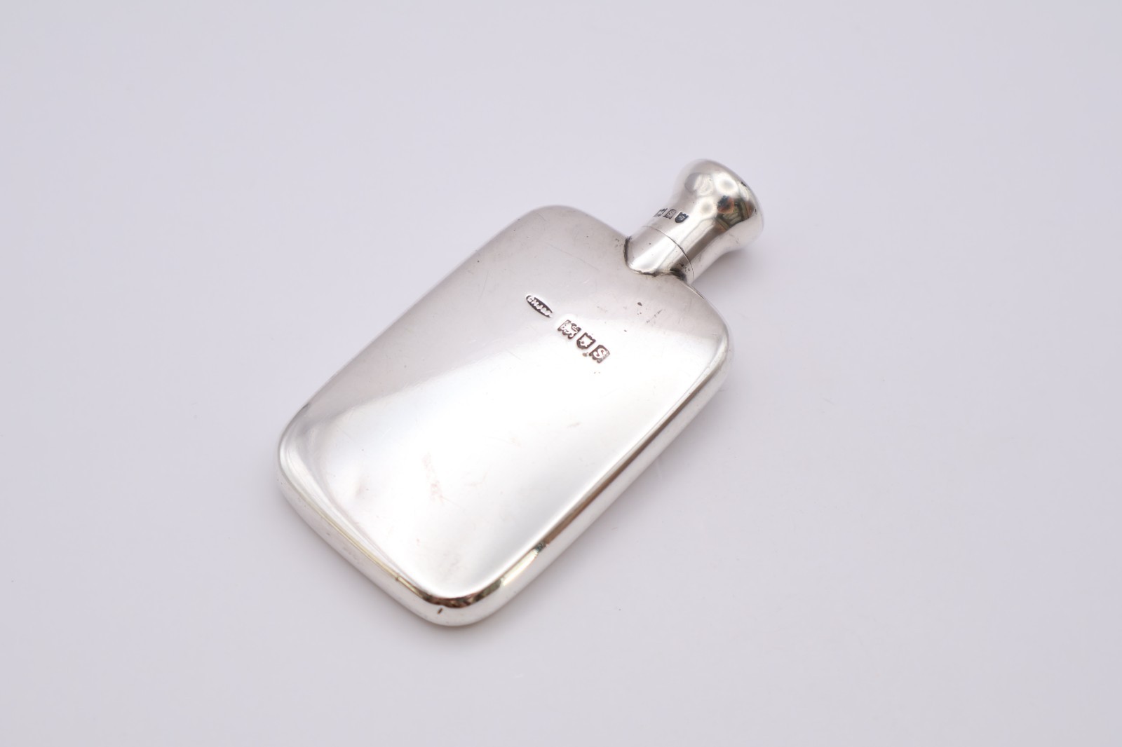 Antique Sterling Silver Scent Bottle Flask Hallmarked London 1913