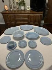 Vintage LuRay Pastels By TS&T~WINDSOR BLUE~1939-1953 Lot Of 13 Pieces MCM