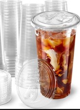 32oz Pet Cups With Lids 100 Pack