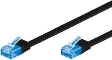 Techly Professional Cavo di Rete Patch Flat in Rame Cat.6A UTP 1m Nero
