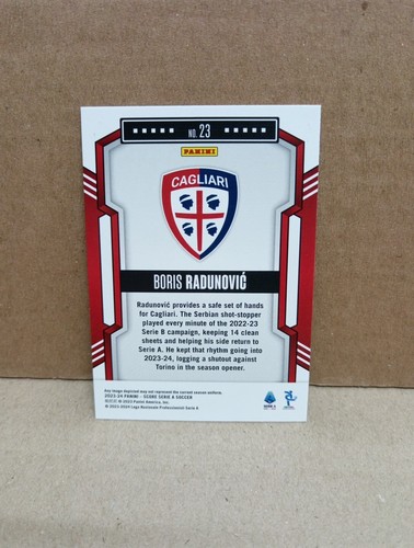 Panini Score serie a 2023/24 radunovic cagliari 1/5 verde green parallela laser - Foto 2 di 3
