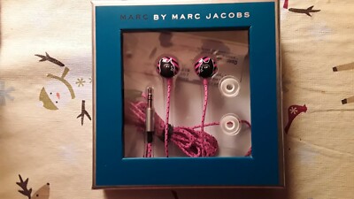 MARC JACOBS PINK/BLACK CAT EARBUDS NIB