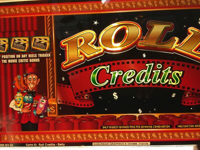 WMS Roll Credits Slot Machine Spiel Glas Ersatz Kino Bild Design