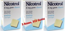 Nicotrol Nicotine Gum 4mg Classic. 3 Boxes of 105 Gums. Total 315. Exp 03/2027