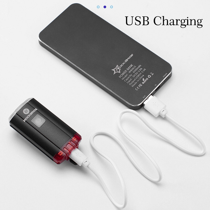 ROCKBROS Bike Headlight Rear Light 2 in 1Waterproof USB Rechargeable Light set
