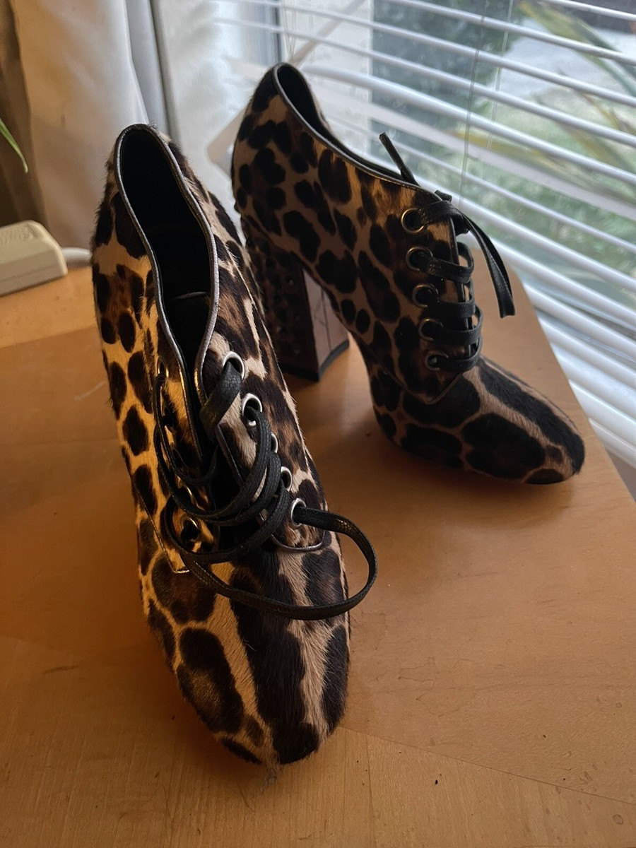 DOLCE&GABBANA★素敵！Leopard-print calf hair ankle boots Dolce&Gabbana Leopard Print Calf Hair Ankle Boots/Booties