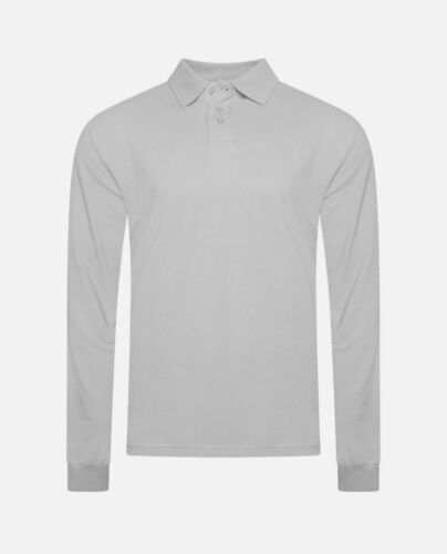 Polo uomo manica lunga casual top colletto piqué rugby polo S-2XL - Foto 9 di 26