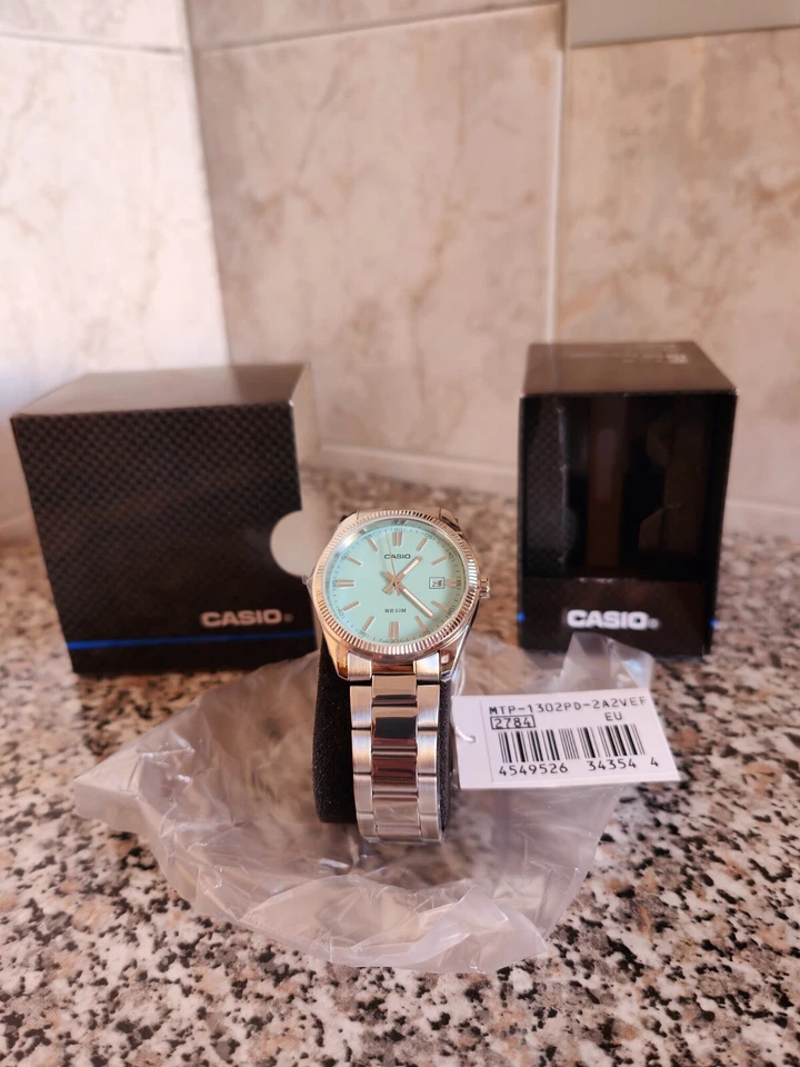 Casio MTP-1302PD-2A2VEF 44,2mm Cassa in Ottone Colore Argento e Braccialetto in - Immagine 2 di 4