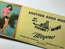 Rare WWII Pin Up Military Air Force Flying Wing Megow Moran Girl Art Philly
