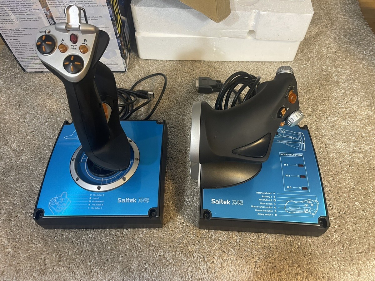 Saitek X45 PC Flight Sim Controllers Flight Stick And Throttle