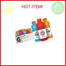 Gatorade G Zero Thirst Quencher, 3 Flavor Variety Pack, 20oz Bottles 12 Pack