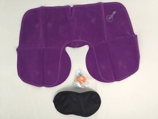 Neck Travel Pillow Swt Set Ear Plugs Eye Mask Lavender Purple Lightweight
