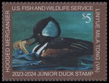 US JDS31 Junior Duck Hooded Merganser $5 single MNH 2023-2024