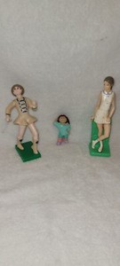 Set Of 3 Vintage Wilton Tennis Player, Majorette Cake Decoration Cabbage Patch