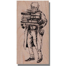 Mounted Rubber Stamp, Man With Book, Vintage, Library, Teacher, School, Person
