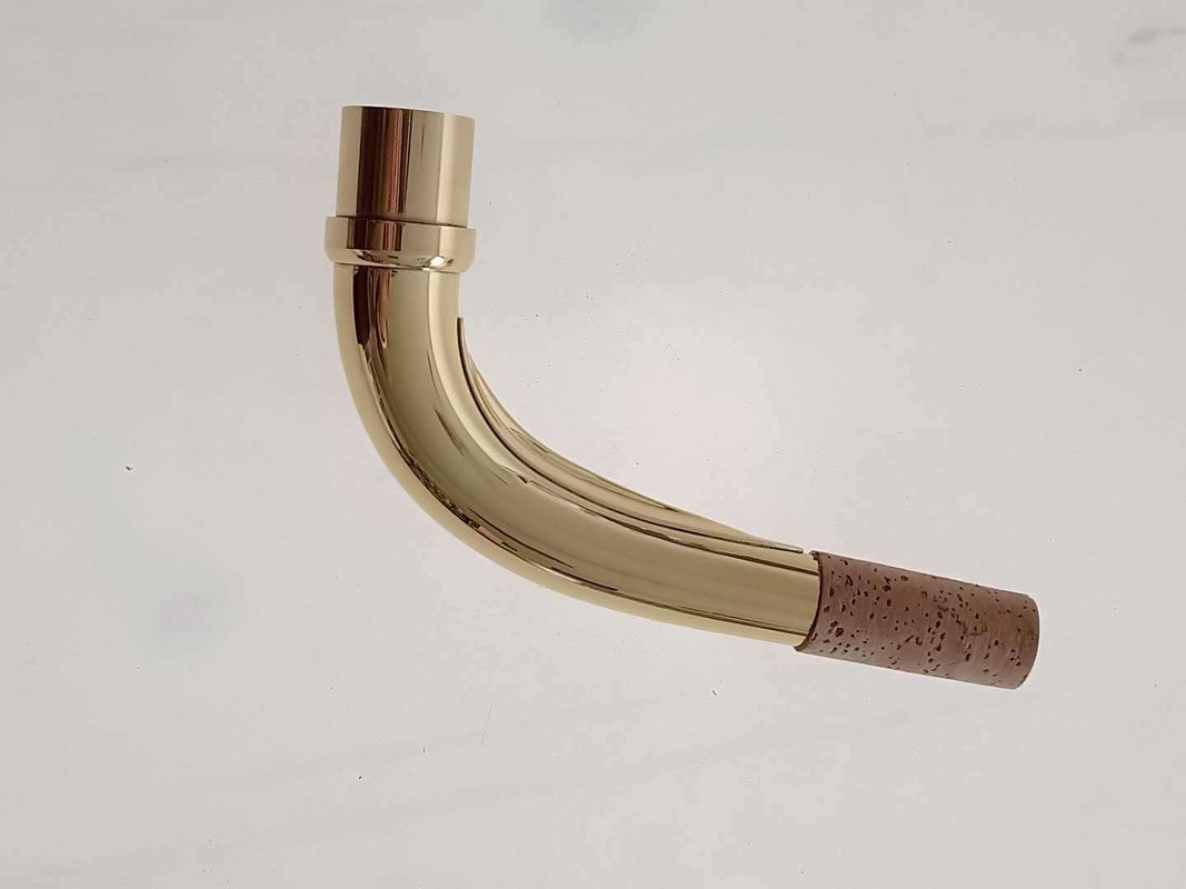 Handmade Baritone Saxophone Neck Gold Lacquer Brass 21.5mm 2025 USA