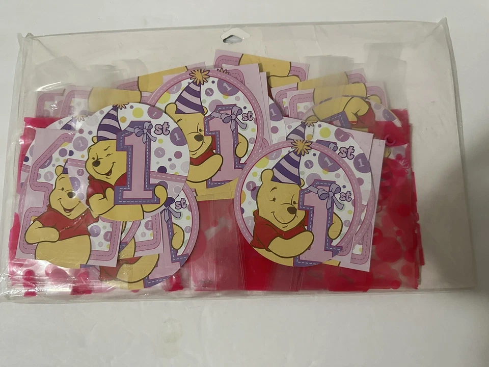 Disney Winnie the Pooh Techo Fiesta Decoración 1er Cumpleaños Rosa de Hallmark Foto 2 de 4