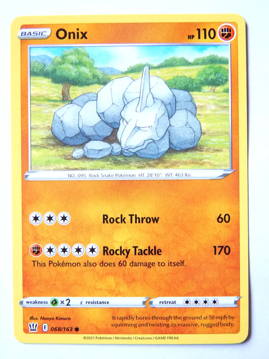 OFFICIAL Pokémon trading card Onix 068/163 Sword & Shield 5 Battle Styles