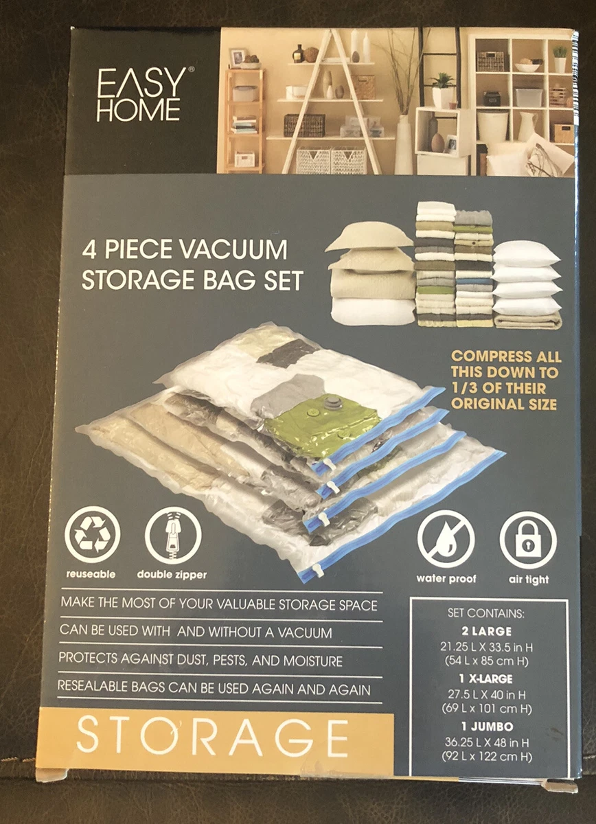 Vacuum Storage Bag 1 Bags 4 Different Sizes Reusable Vacuum