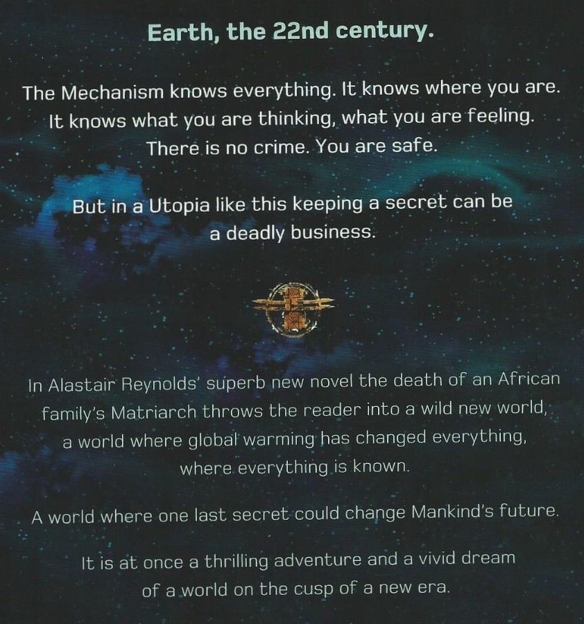 Blue Remembered Earth Hardcover Book by Alastair Reynolds 2012 SciFi