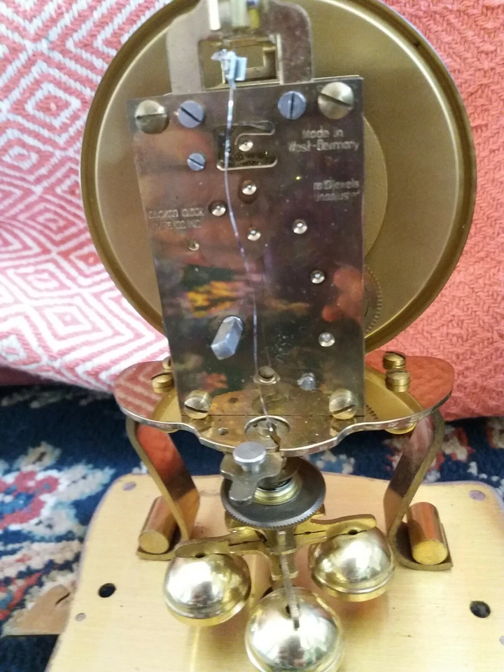 Germany Glass retro old Standing Clock and metal pot with tongs. - Image 4 of 4