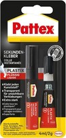 Pattex Sekundenkleber Plastik, Blisterkarte, 4Ml/2G