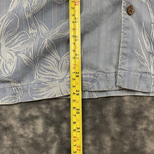 Camicia Tommy Bahama con bottoni uomo blu bianco taglia XL floreale campeggio tasca seta - Foto 10 di 11
