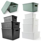 Large Storage Box Heavy Duty Plastic Tub Organiser Containers with Stackable Lid