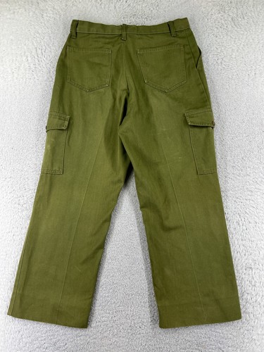 VINTAGE Boy Scouts Pants Adult 29 Green Official Uniform Twill Cargo 29x24 READ - Picture 12 of 15