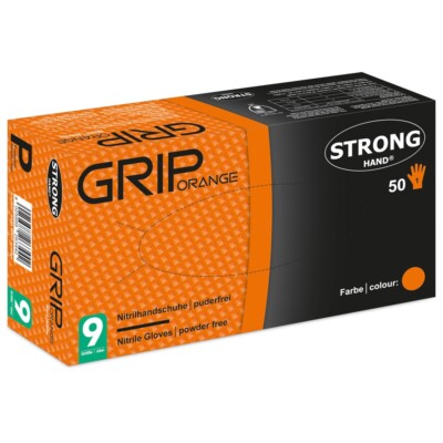 Grip Orange Einweghandschuh Grip Orange Nitril 50 St. /Box Extrem stark