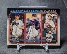 Gerrit Cole/Sonny Gray/Kyle Bradish League Leaders 2024 Topps Series 1 Card #324