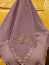 Women's KEMAL 36"x32" Head Wrap Chiffon Scarf Hijab ~ Purple 