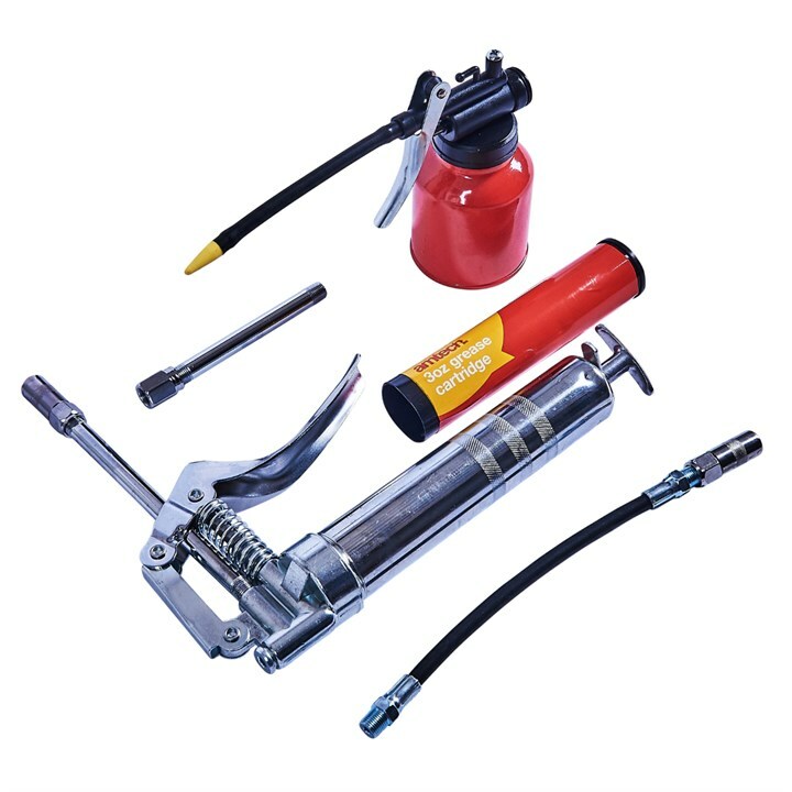 MINI GREASE GUN SET OIL CAN TOOL KIT HEAVY DUTY NEW MOTOR GARDEN MOWER GARAGE