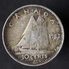 1947 Canada 10 ten cents dime SILVER - LOW COMBINED SHIP - C10-206
